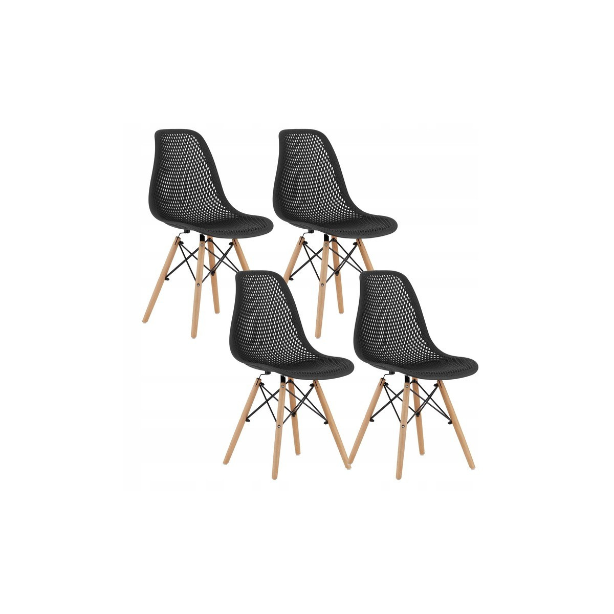 Scaun scandinav cu design original pentru dining și living, de culoare neagră