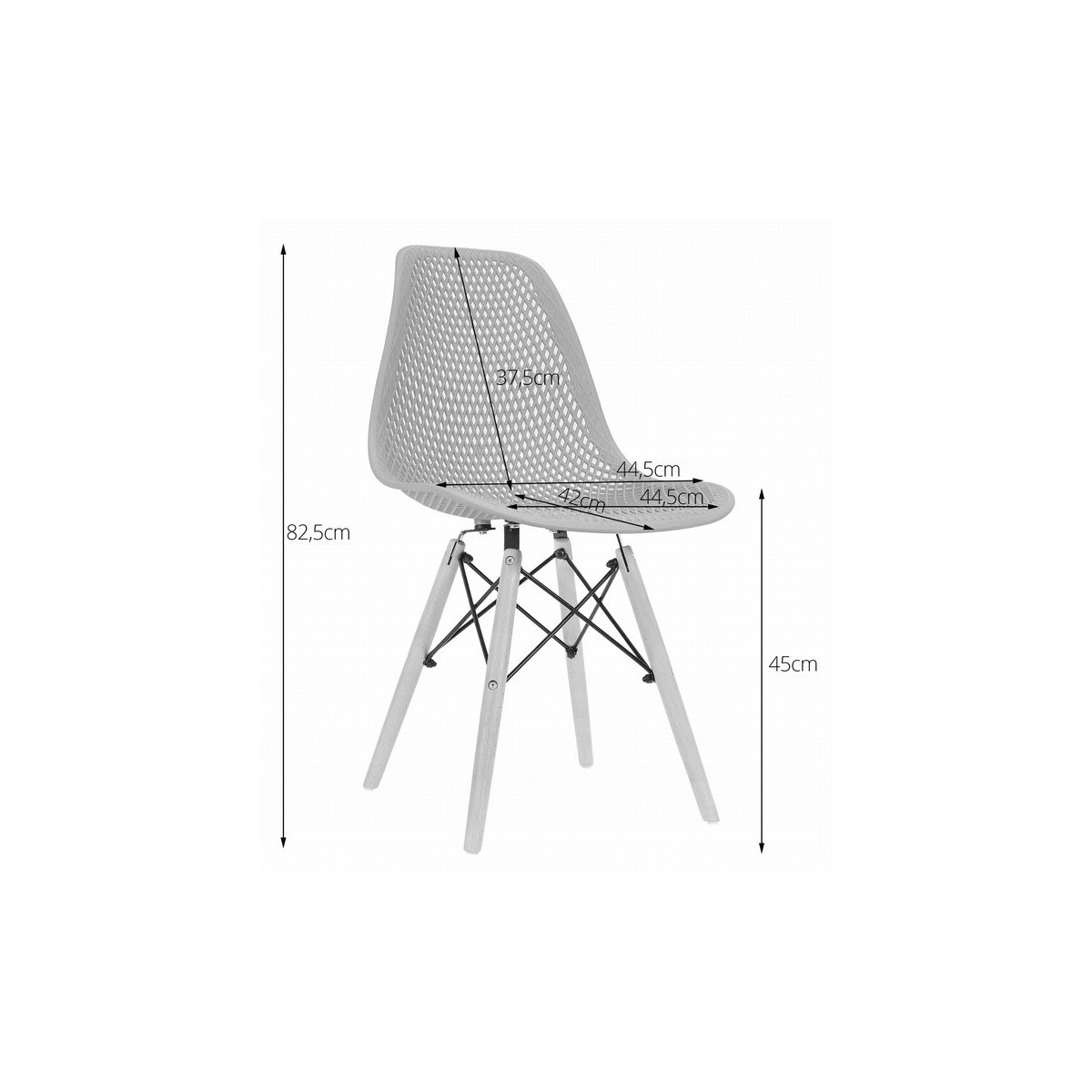 Scaun scandinav cu design original pentru dining și living, de culoare neagră