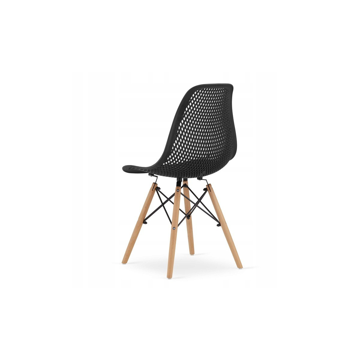 Scaun scandinav cu design original pentru dining și living, de culoare neagră