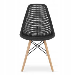 Scaun scandinav cu design original pentru dining și living, de culoare neagră