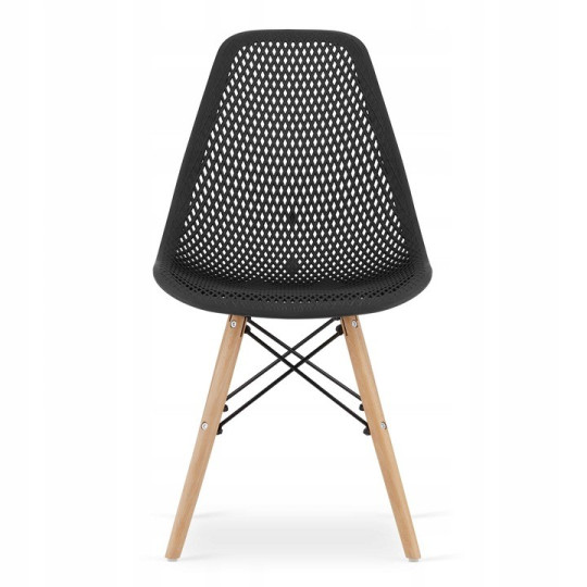 Scaun scandinav cu design original pentru dining și living, de culoare neagră