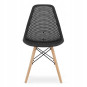 Scaun scandinav cu design original pentru dining și living, de culoare neagră