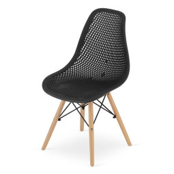 Scaun scandinav cu design original pentru dining și living, de culoare neagră