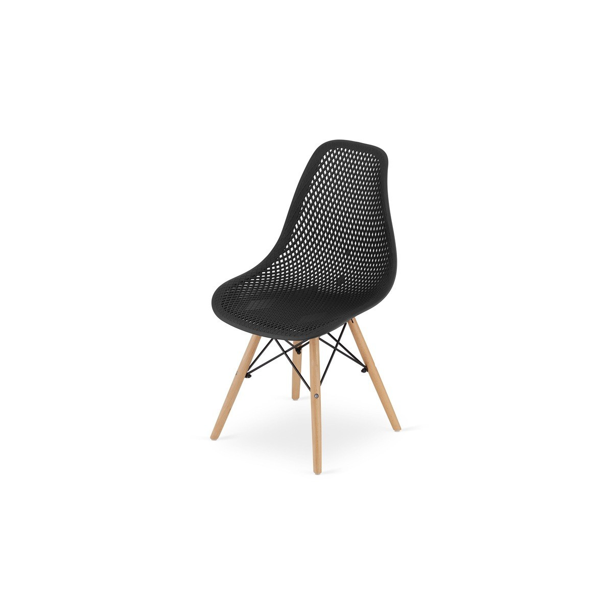 Scaun scandinav cu design original pentru dining și living, de culoare neagră