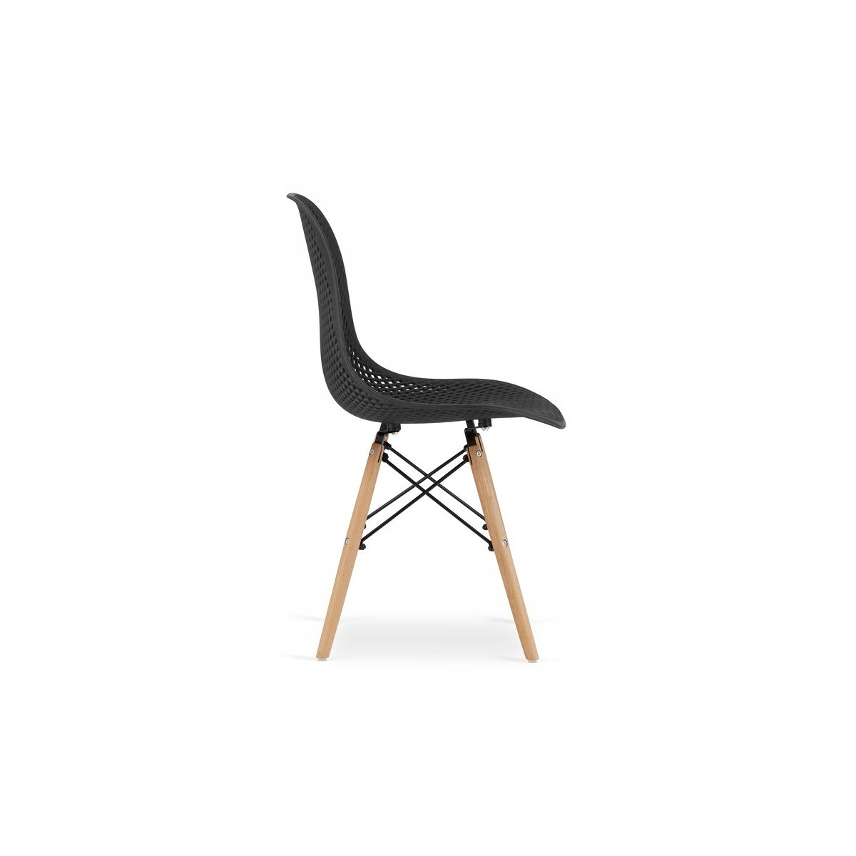 Scaun scandinav cu design original pentru dining și living, de culoare neagră