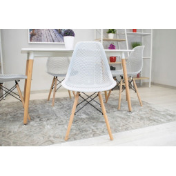 Scaunele scandinave tip plasă pentru dining de culoare albă