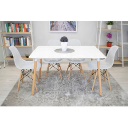 Scaunele scandinave tip plasă pentru dining de culoare albă