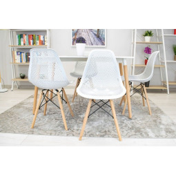 Scaunele scandinave tip plasă pentru dining de culoare albă