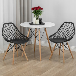 Scaun de dining elegant azur în culoarea neagră