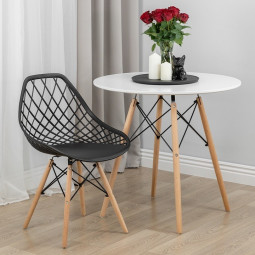 Scaun de dining elegant azur în culoarea neagră