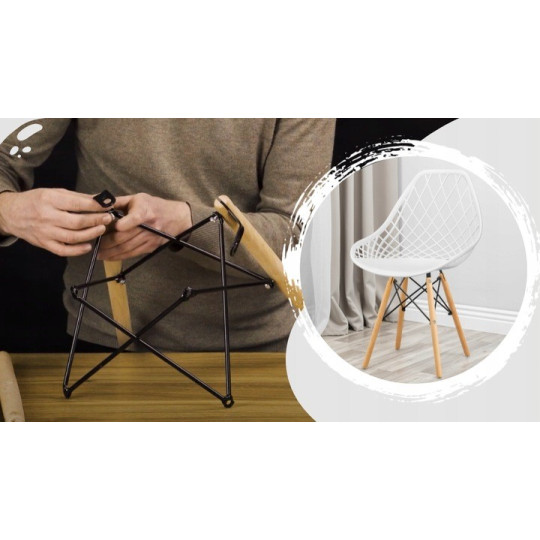 Scaun de dining elegant azur în culoarea neagră