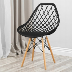 Scaun de dining elegant azur în culoarea neagră