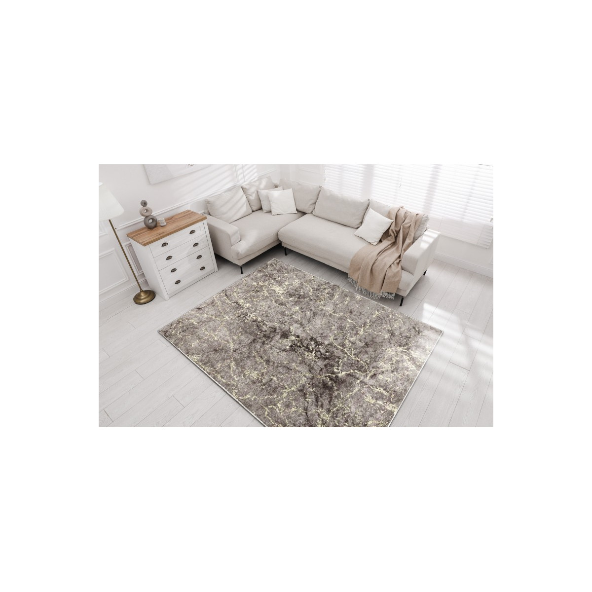 Covoare moderne de culoare gri cu model MIRO