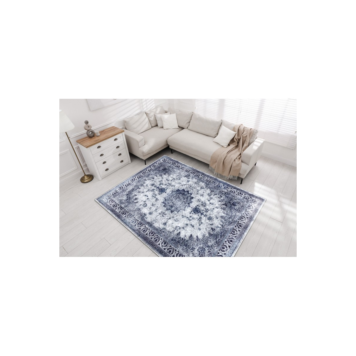 Covoare de calitate pentru living în culoarea albastră MIRO