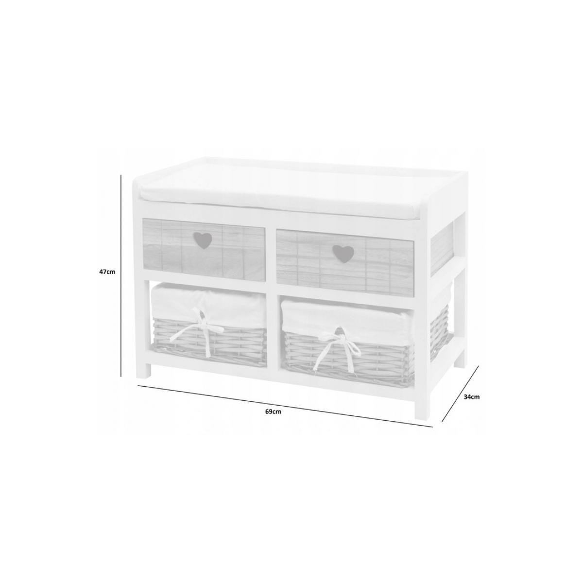 Comodă cu patru sertare și bancă de culoare gri