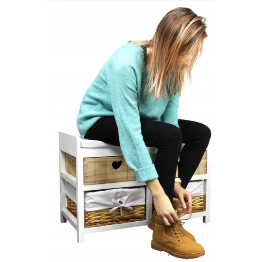 Comodă cu patru sertare și bancă de culoare gri