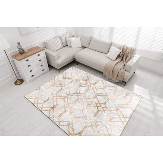 Covor modelat de culoare aurie colecția MIRO