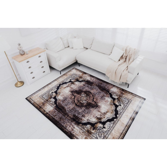 Covor modern pentru living de culoare maro