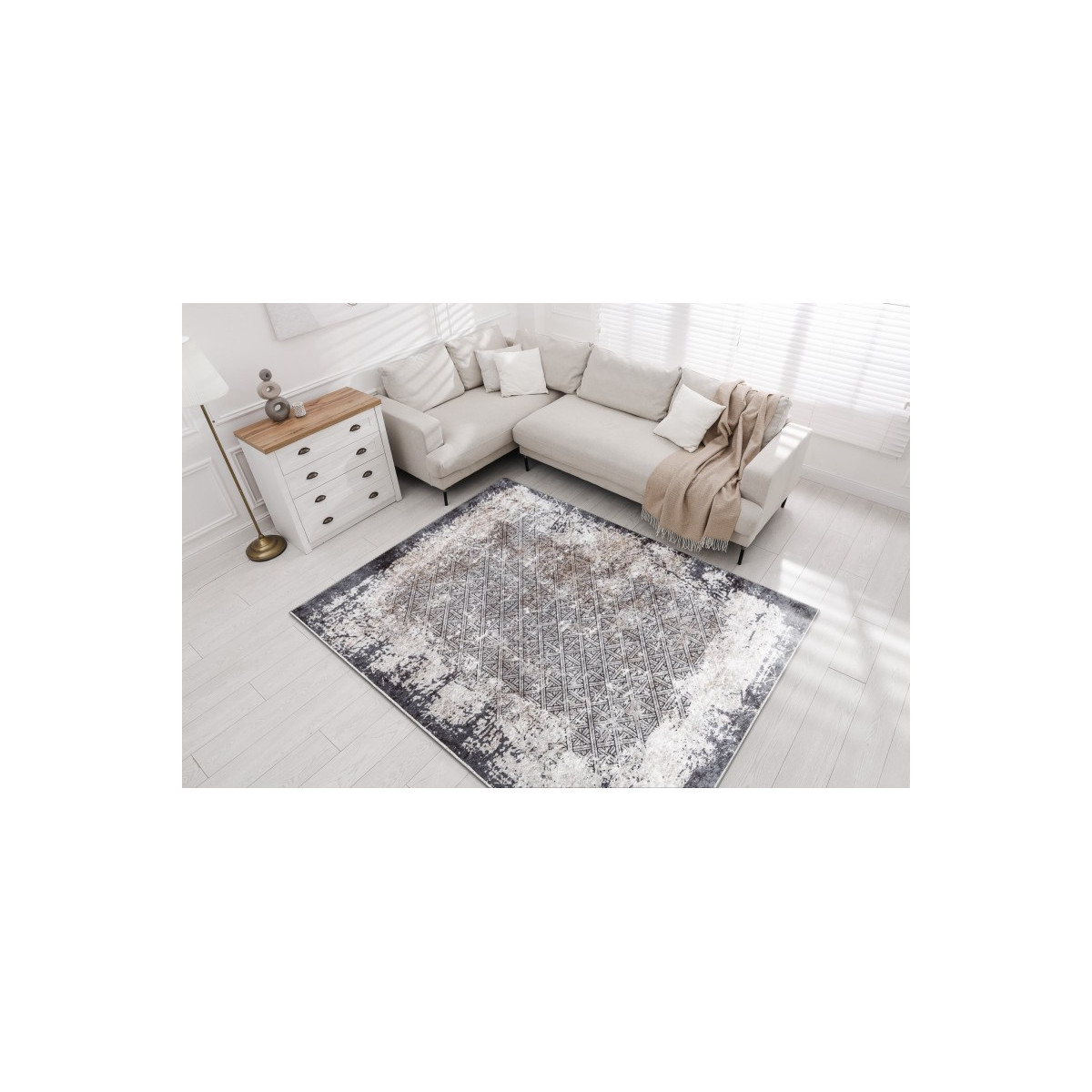 Covor vintage modern în culoarea gri colecția MIRO