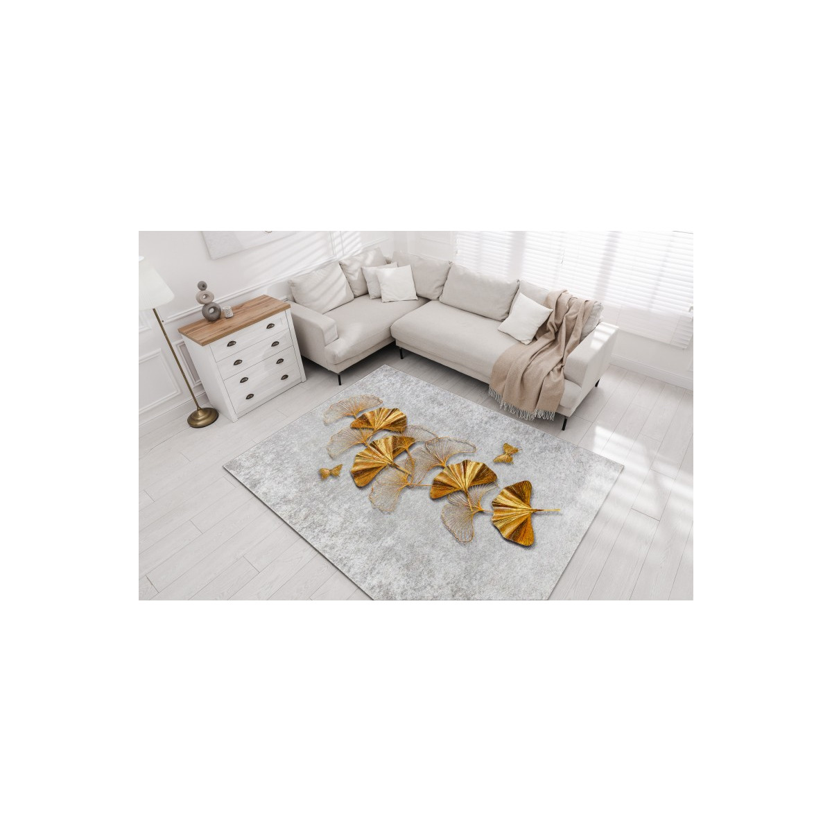 Covor cu mașina fluturilor de culoare gri