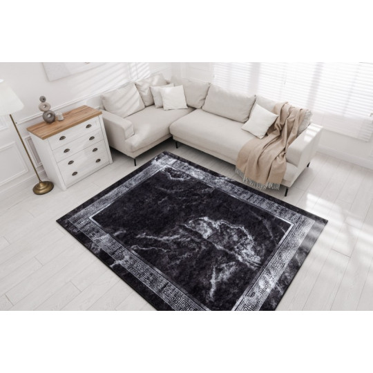 Covor modelat de culoare neagră pentru living