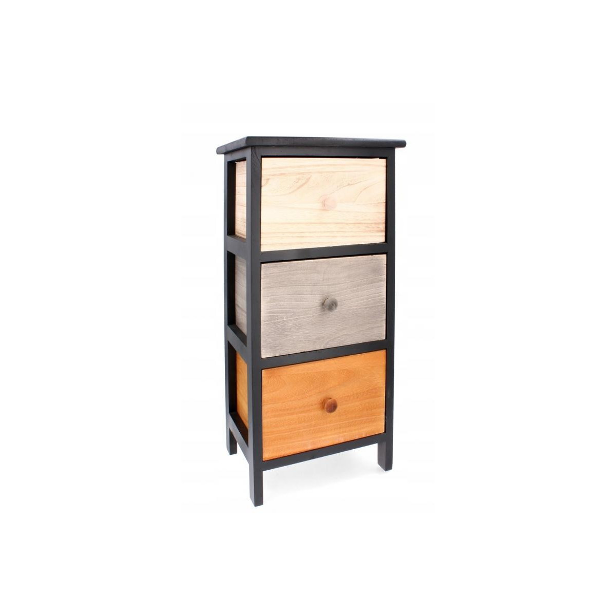 Comodă din lemn de calitate, de culoare maronie, cu 3 sertare.