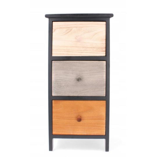 Comodă din lemn de calitate, de culoare maronie, cu 3 sertare.