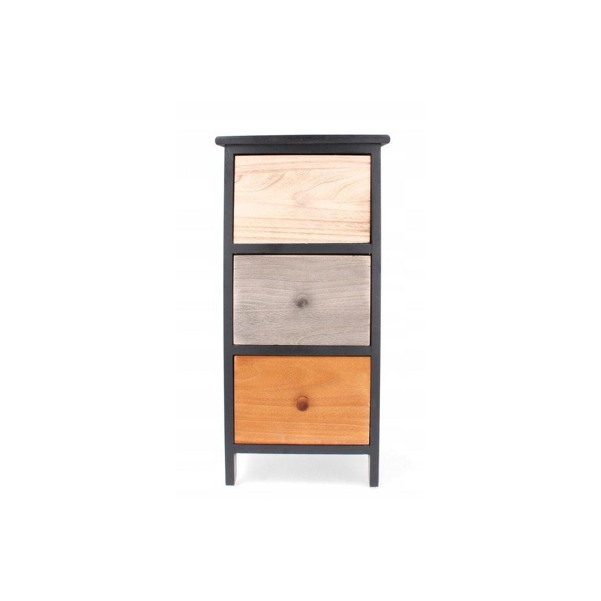 Comodă din lemn de calitate, de culoare maronie, cu 3 sertare.