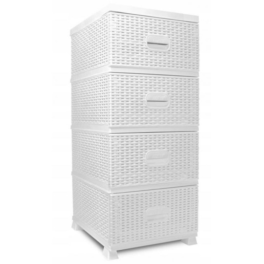 Comodă din ecorațan de culoare albă