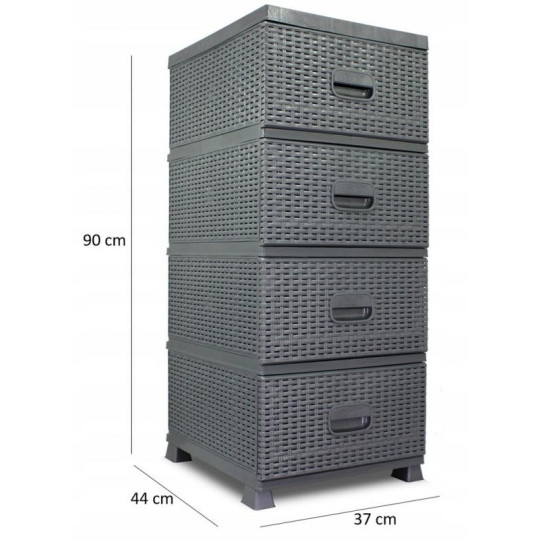 Comodă din ecorațan de culoare albă