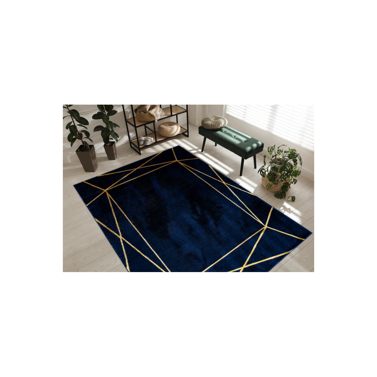 Covor moderne în dimensiuni variate, de culoare albastră