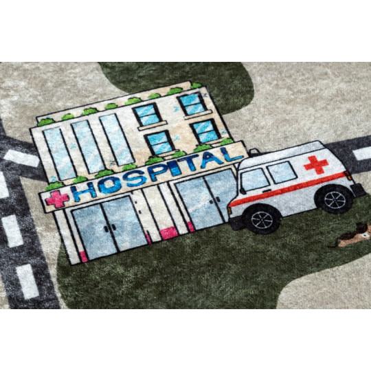 Covor de copii cu motiv de pistă de mașini colecția JUNIOR