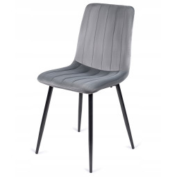 Scaun de dining din velur de culoare gri