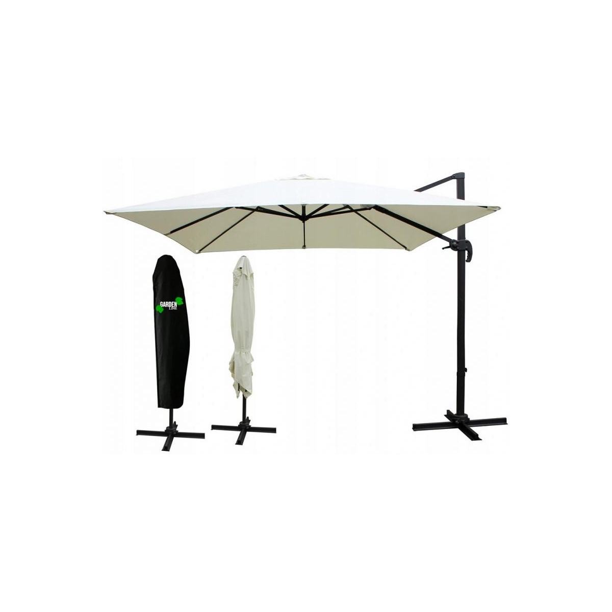 Umbrelă de grădină mare de culoare bej 2,5x2,5 m