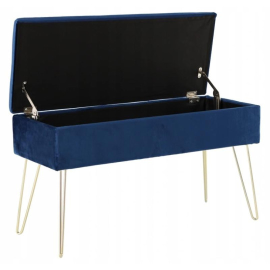 Taburetă cu spațiu de depozitare de culoare albastră