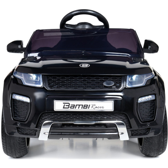 Mașină electrică de copil de calitate, cu comandă, de culoare neagră.