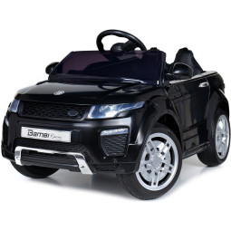 Mașină electrică de copil de calitate, cu comandă, de culoare neagră.