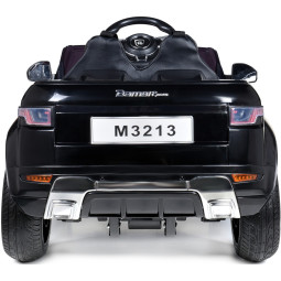 Mașină electrică de copil de calitate, cu comandă, de culoare neagră.