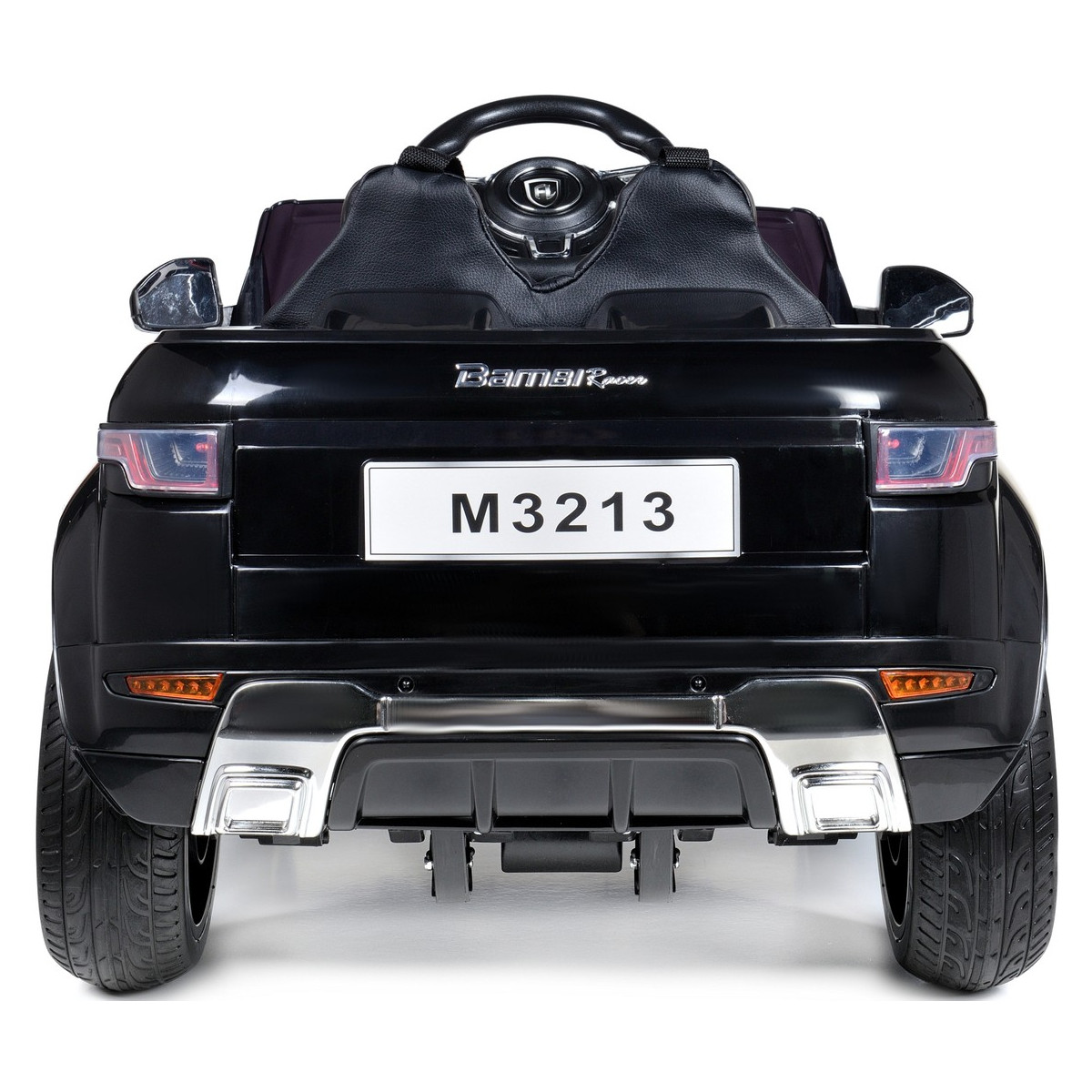 Mașină electrică de copil de calitate, cu comandă, de culoare neagră.